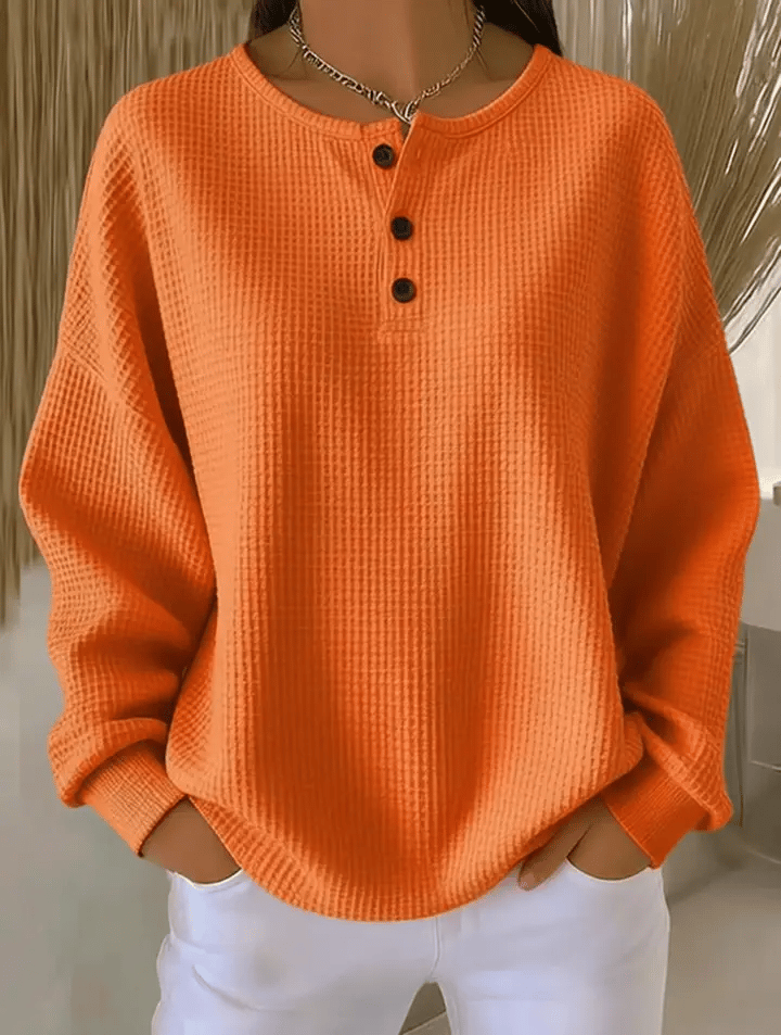 Casual cropped collar knit sweatshirt