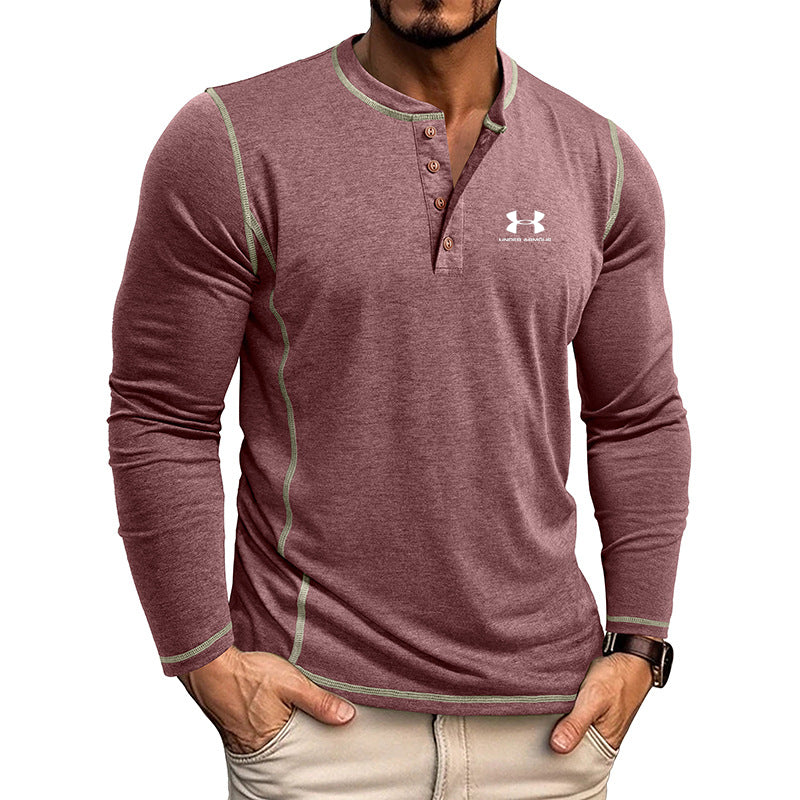 🔥Men's stand collar long sleeve T-shirt