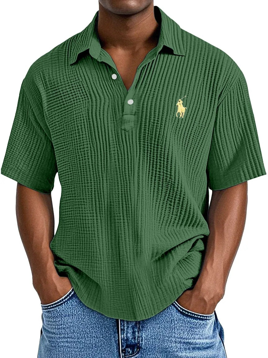 Men's Casual Comfort Textured Short Sleeve Shirt