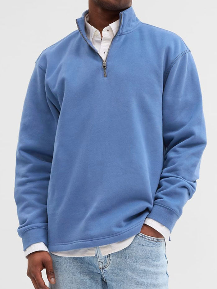 Men's Fashion Casual Zipper Padded Polo Shirt