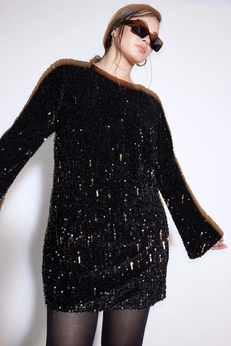 Sequined Tie-back Dress (Buy 2 Free Shipping)