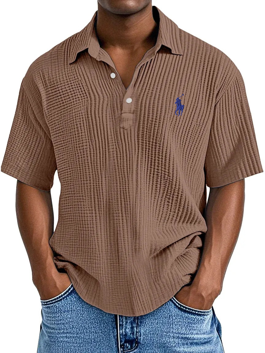 Men's Casual Comfort Textured Short Sleeve Shirt