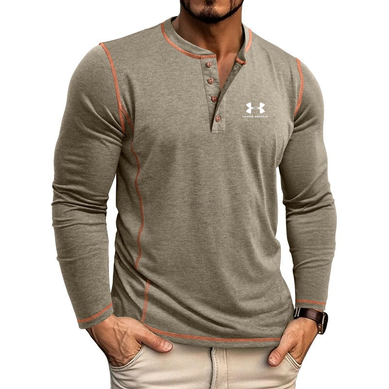 🔥Men's stand collar long sleeve T-shirt