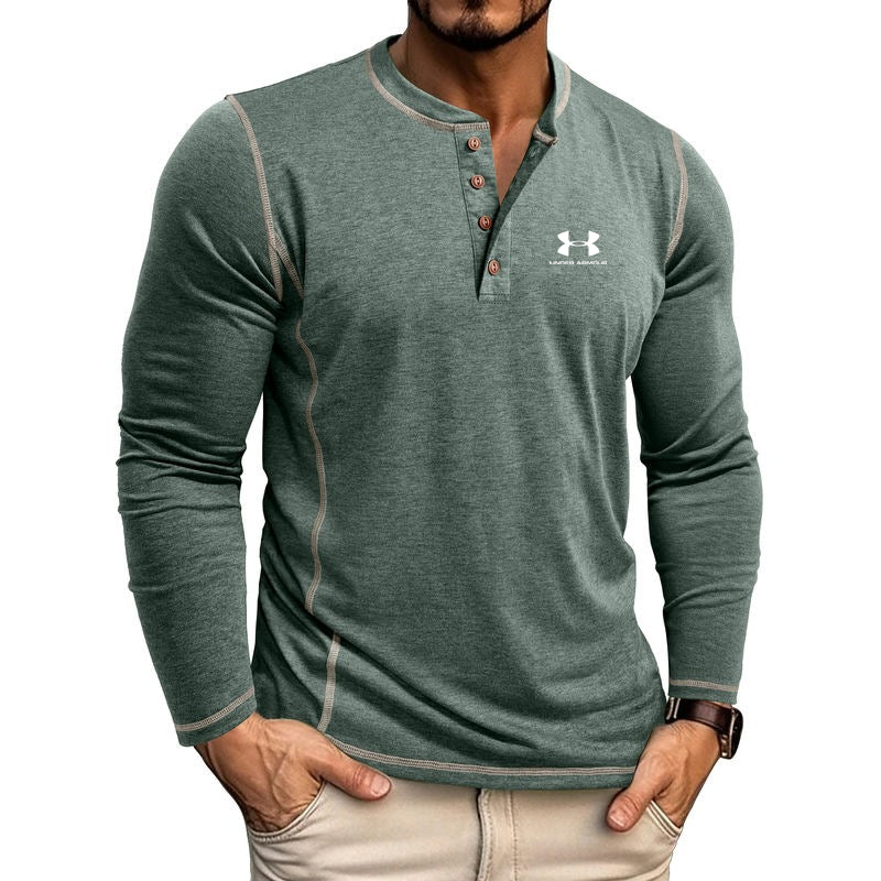🔥Men's stand collar long sleeve T-shirt