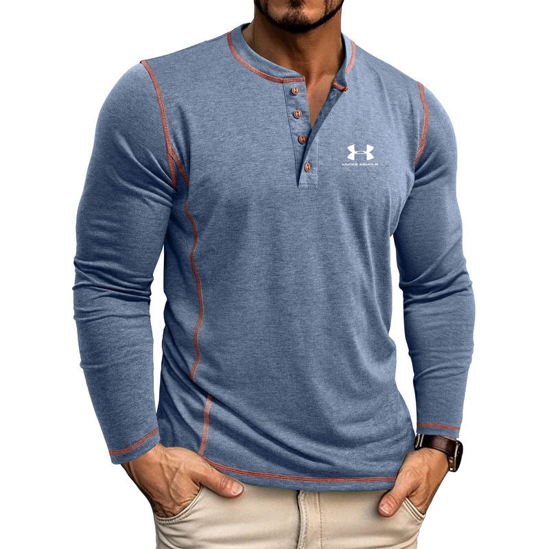 🔥Men's stand collar long sleeve T-shirt