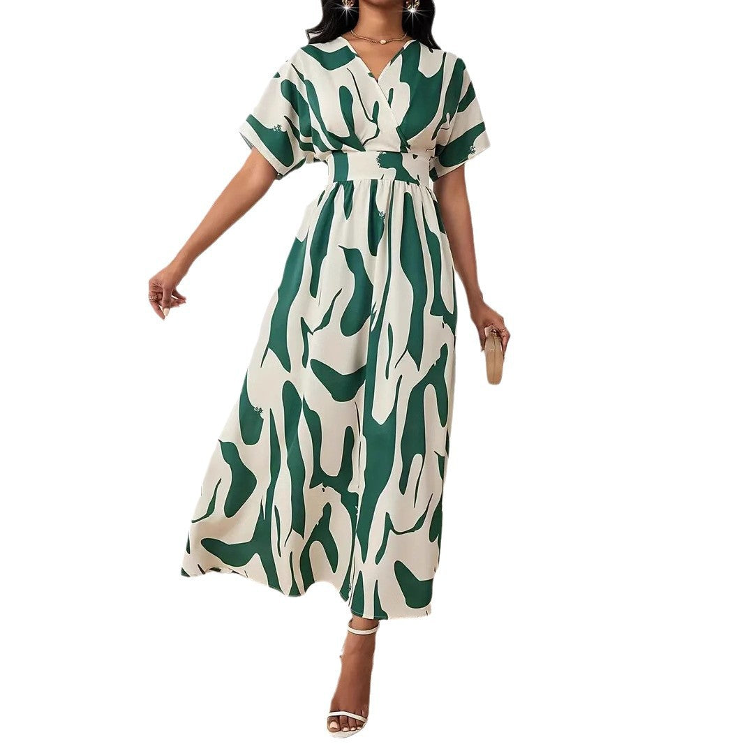2025 Printed Fashion A-Line Women's Stylish Dress