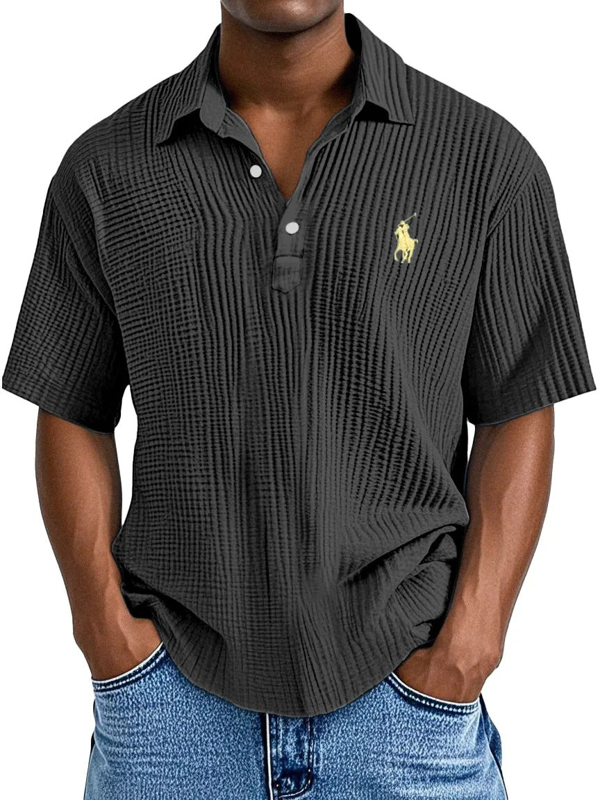 Men's Casual Comfort Textured Short Sleeve Shirt