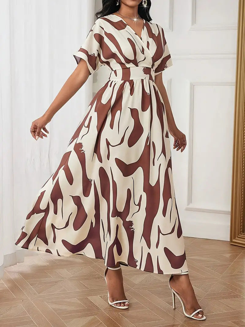2025 Printed Fashion A-Line Women's Stylish Dress