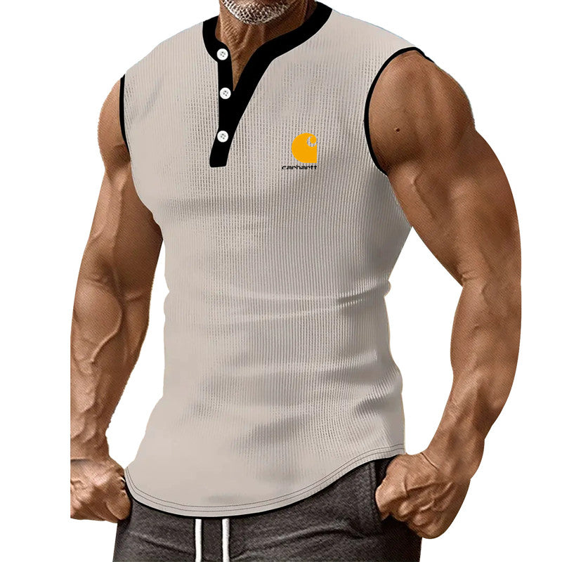 Summer new Slimming men's vest solid color trend sports casual men's vest