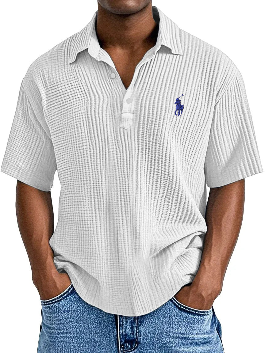 Men's Casual Comfort Textured Short Sleeve Shirt