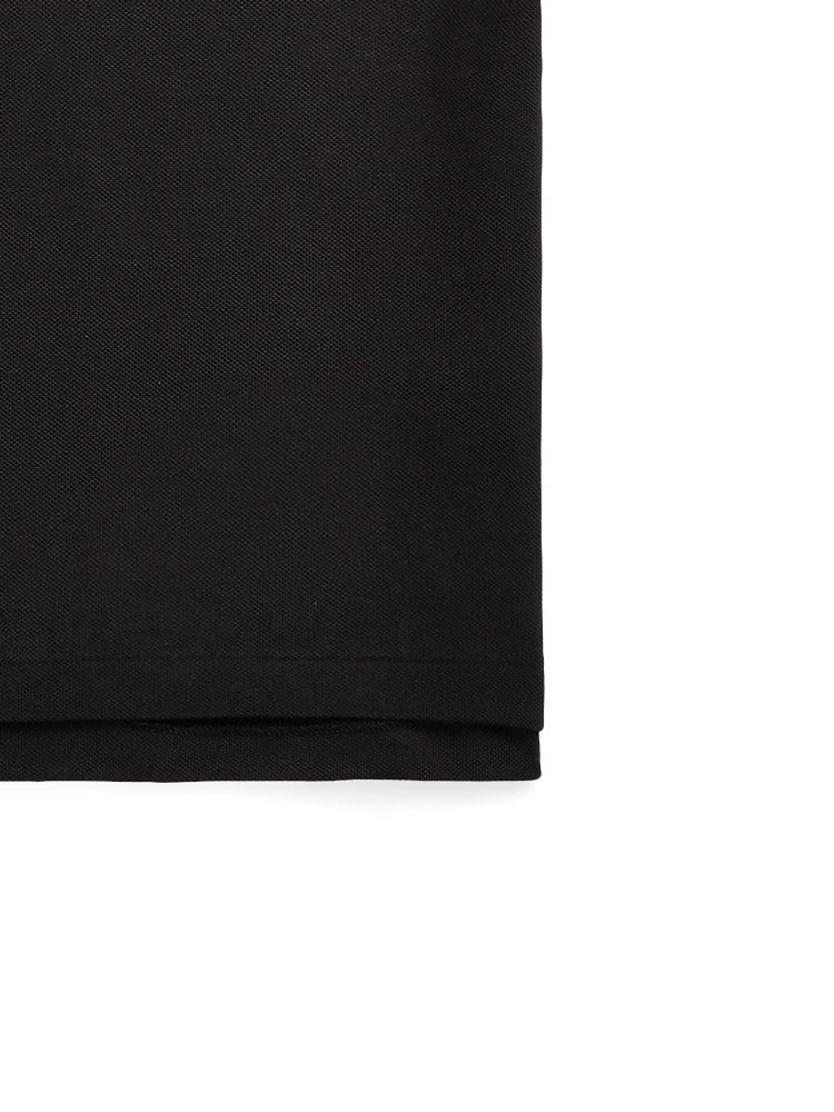 Polo shirt solid color summer pony black red label two button short sleeve