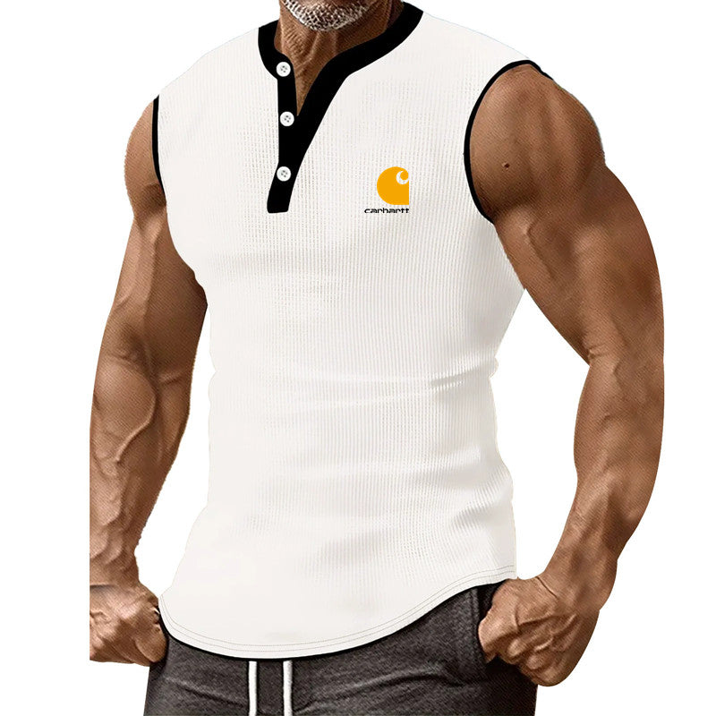 Summer new Slimming men's vest solid color trend sports casual men's vest