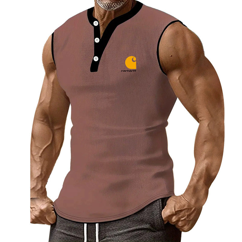 Summer new Slimming men's vest solid color trend sports casual men's vest