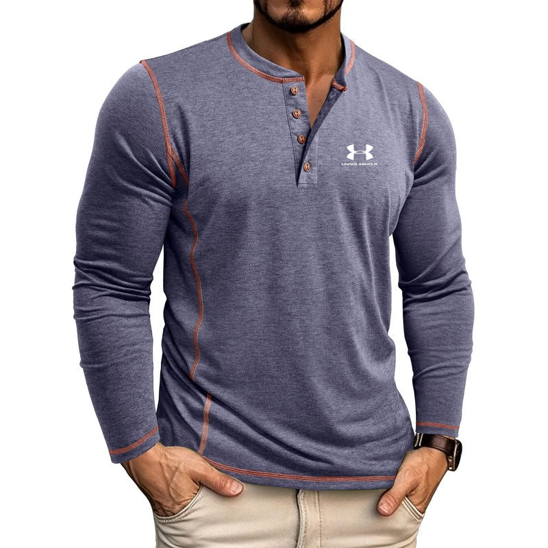 🔥Men's stand collar long sleeve T-shirt