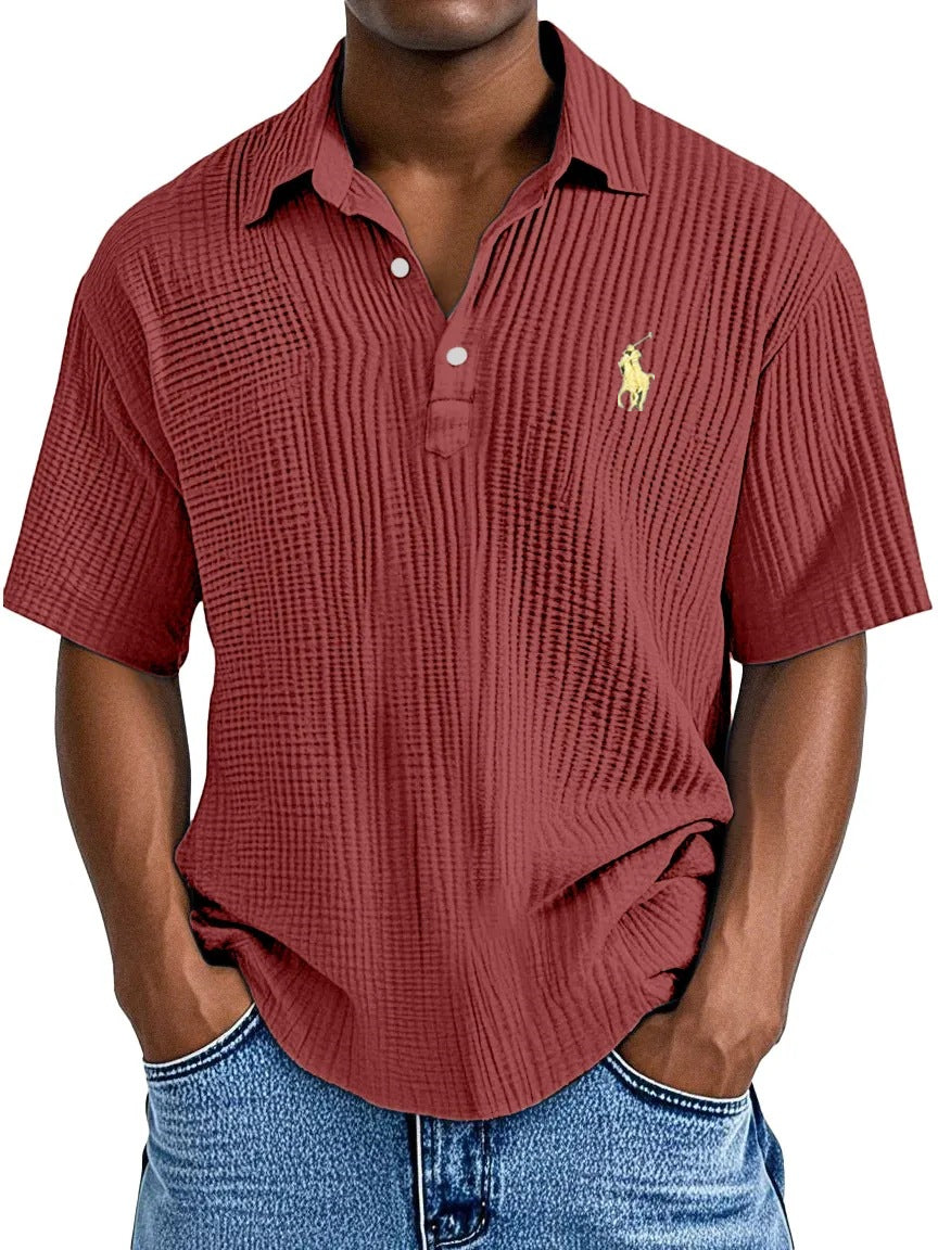 Men's Casual Comfort Textured Short Sleeve Shirt