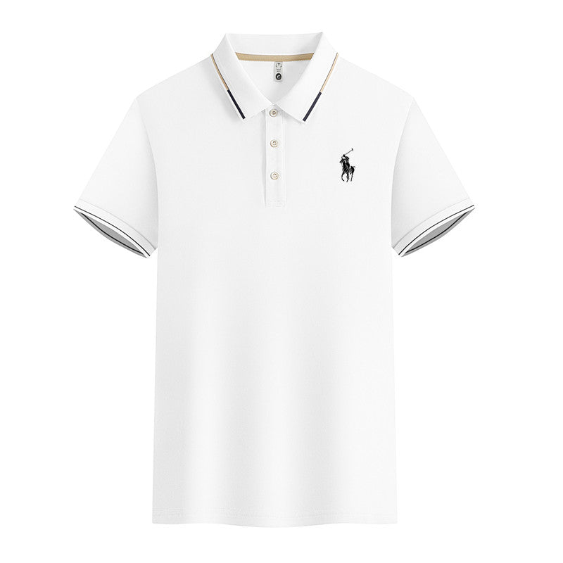 Men's fashion Leisure casual ice silk polo shirt lapel shirt short sleeve