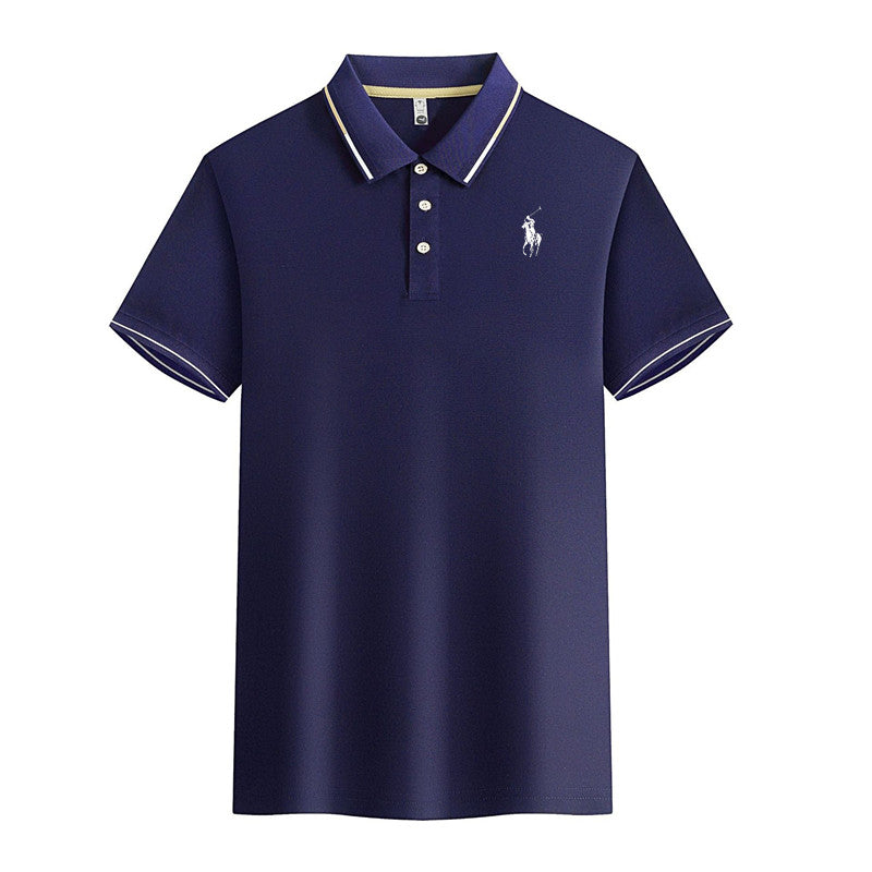 Men's fashion Leisure casual ice silk polo shirt lapel shirt short sleeve