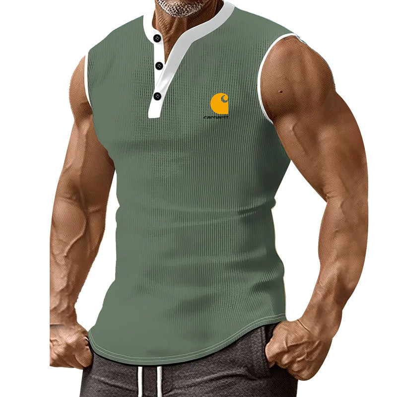 Summer new Slimming men's vest solid color trend sports casual men's vest