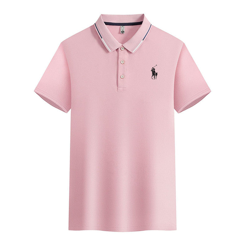 Men's fashion Leisure casual ice silk polo shirt lapel shirt short sleeve