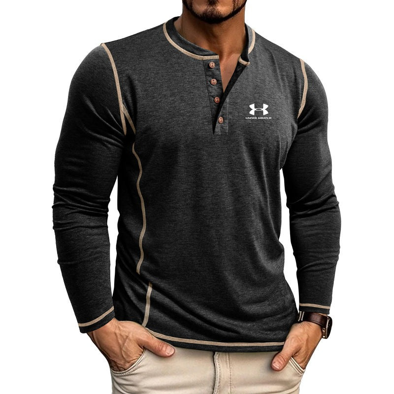 🔥Men's stand collar long sleeve T-shirt