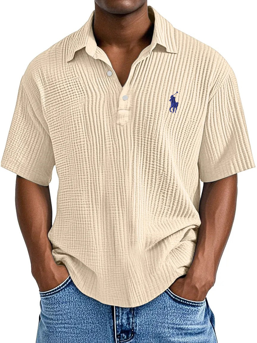 Men's Casual Comfort Textured Short Sleeve Shirt
