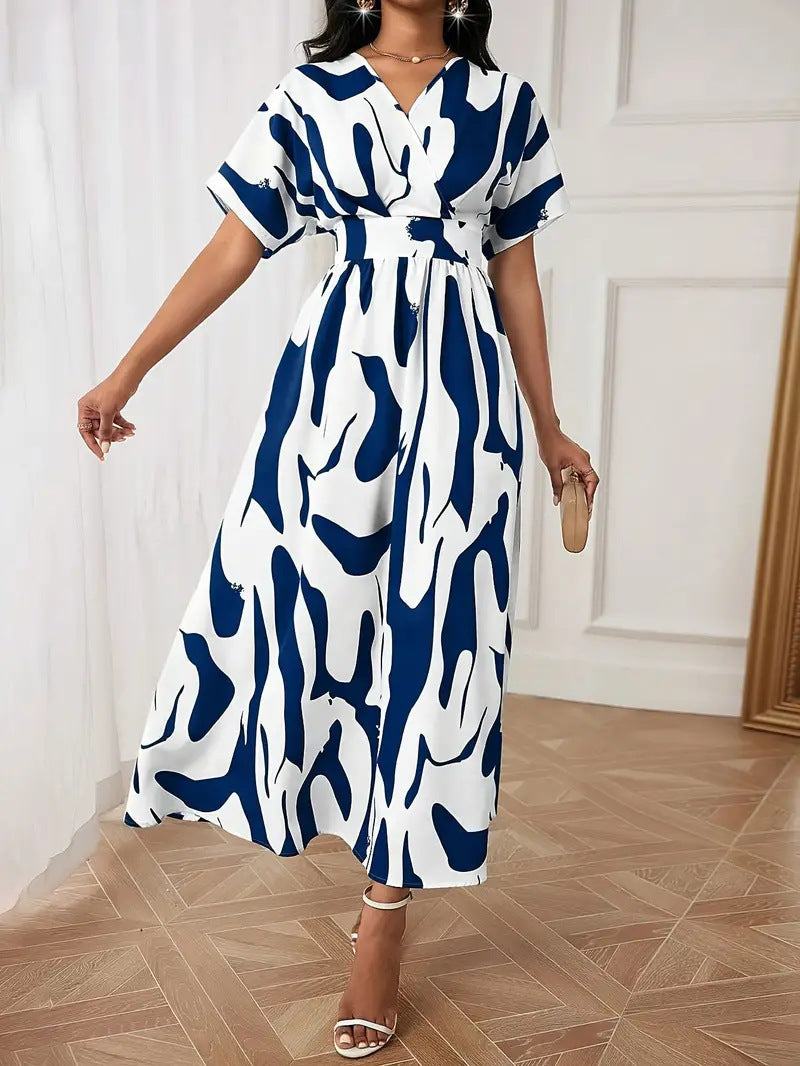2025 Printed Fashion A-Line Women's Stylish Dress