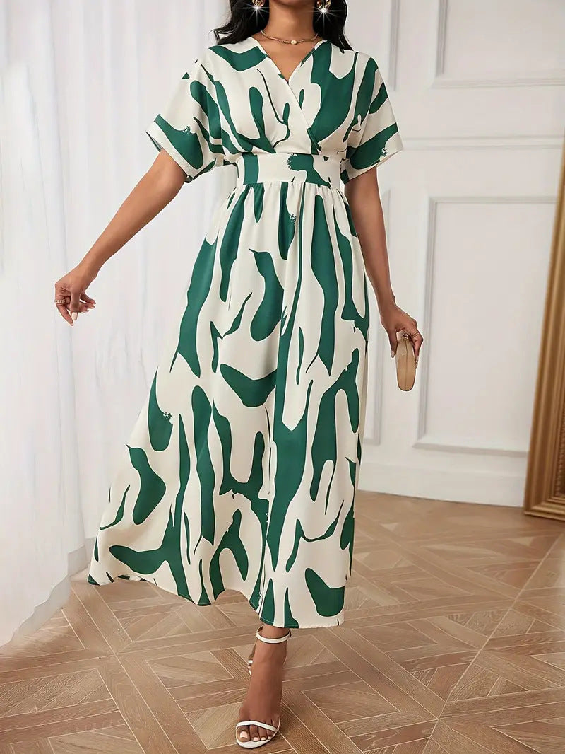 2025 Printed Fashion A-Line Women's Stylish Dress