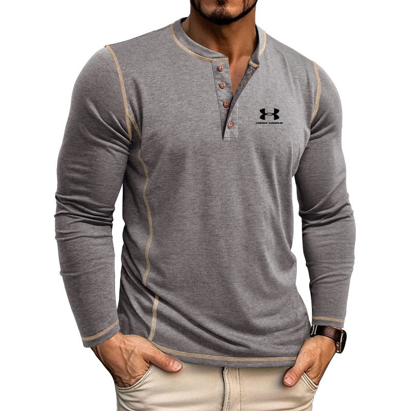 🔥Men's stand collar long sleeve T-shirt