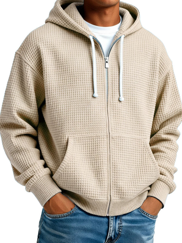 Cozy Waffle Zip-Up Hoodie