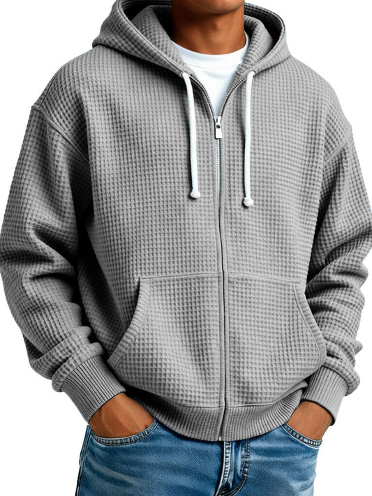 Cozy Waffle Zip-Up Hoodie