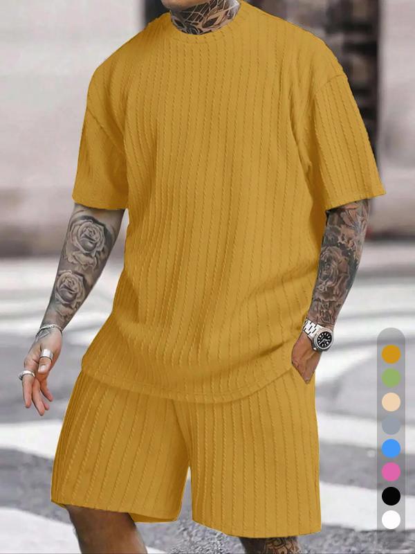 Men's Sports T-Shirt Shorts Two-Piece Set