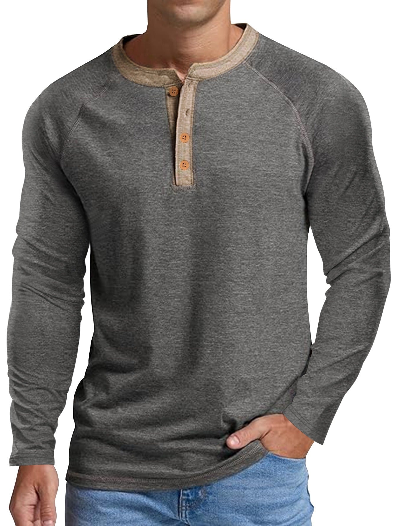 Men's Long Sleeve Crew Neck T-Shirt Daily Top